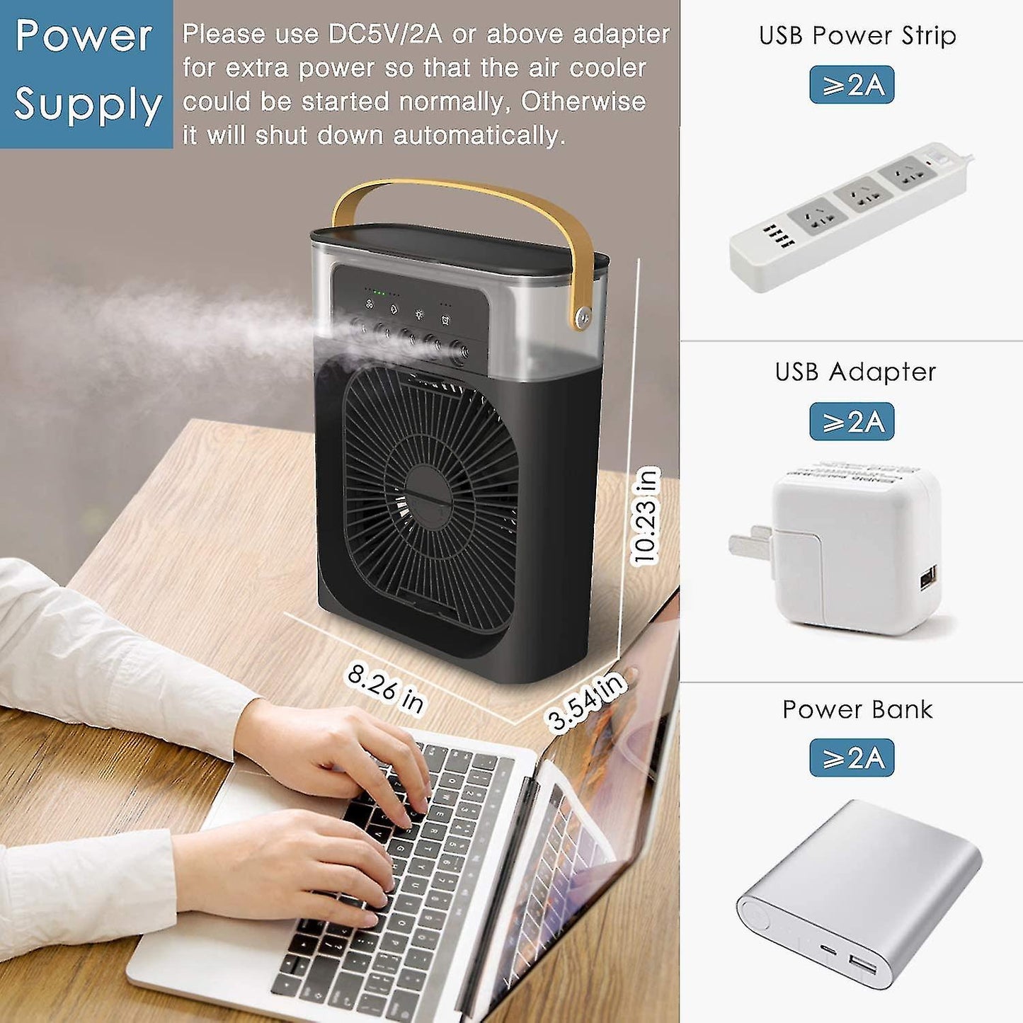 Portable Air Conditioner Fan With 3 Wind Speeds
