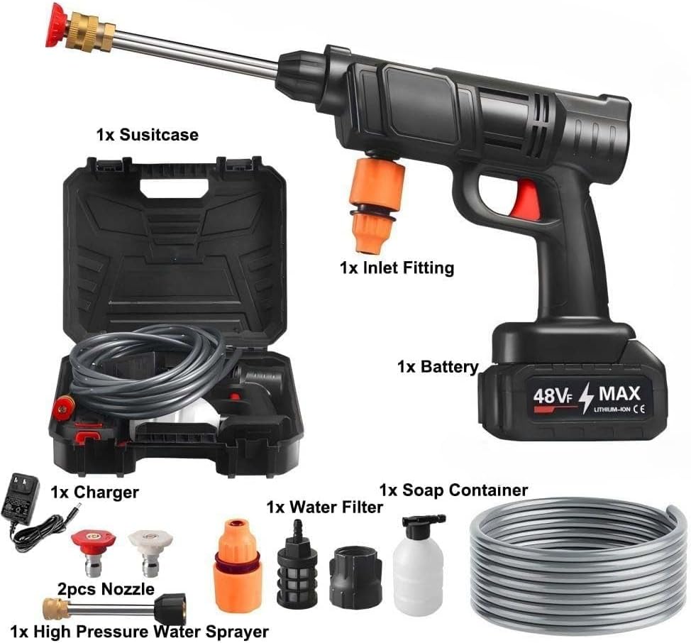 Cordless High Pressure Washer Gun – Car, Solar Panel & AC Cleaner