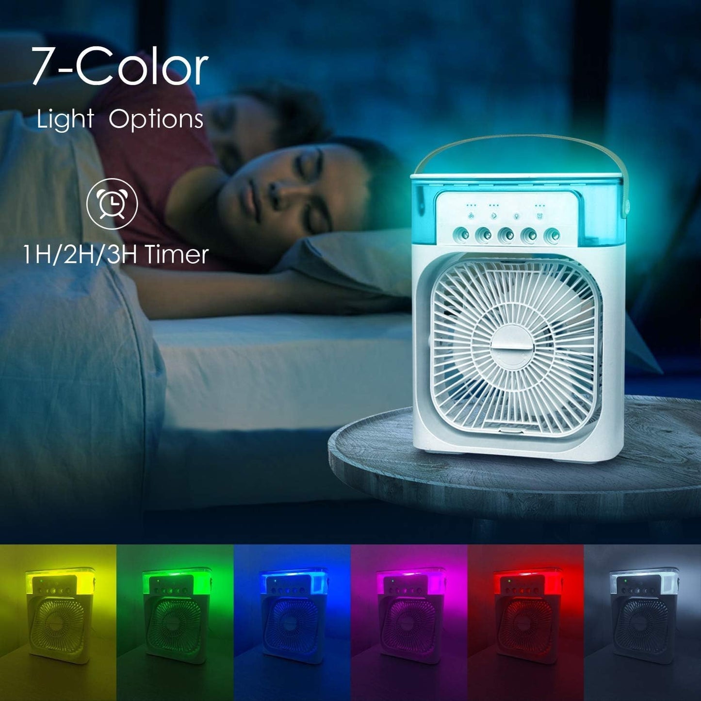 3 in 1 Mist Fan with Aroma & Night Light