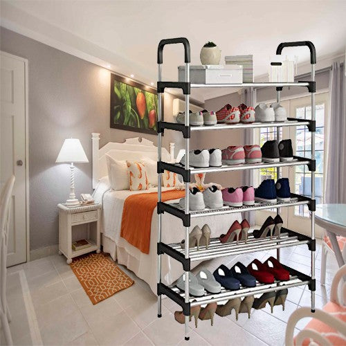 6 Layer shoe rack Tier Colored stainless steel Stackable shoe rack