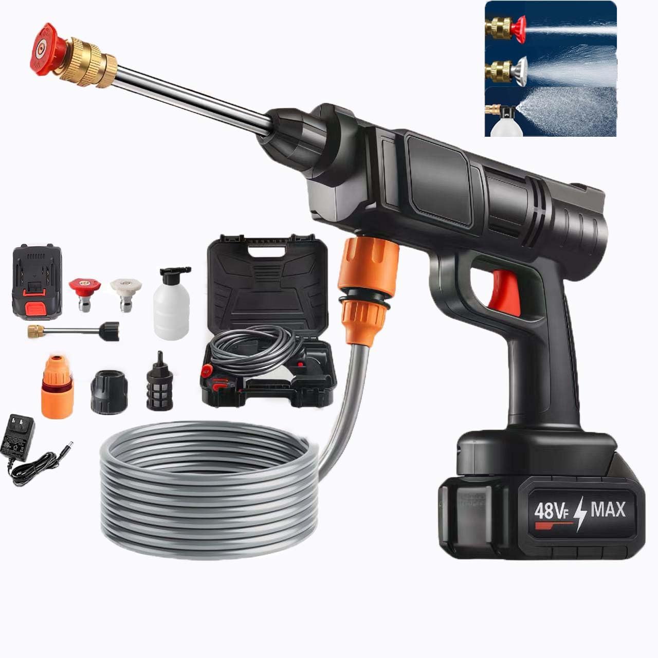 Cordless High Pressure Washer Gun – Car, Solar Panel & AC Cleaner