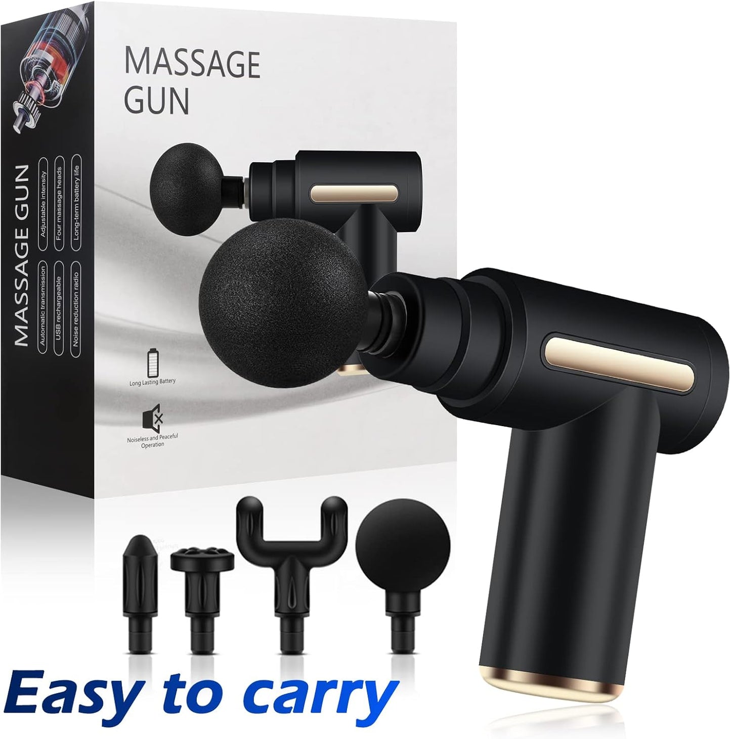 6 Speeds Handheld Muscle Massager With 4 Heads
