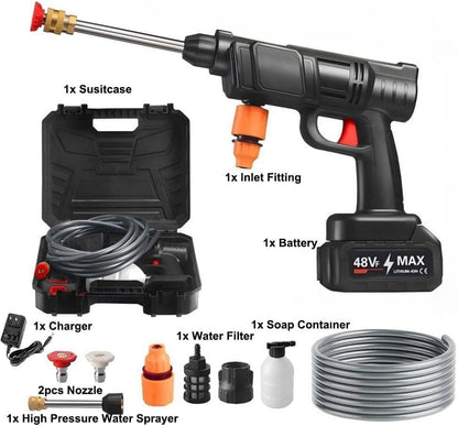Cordless High Pressure Washer Gun – Car, Solar Panel & AC Cleaner