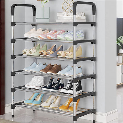 6 Layer shoe rack Tier Colored stainless steel Stackable shoe rack