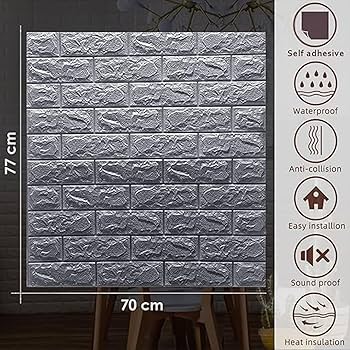 3D Brick Design Self-Adhesive Waterproof Foam Sheet
