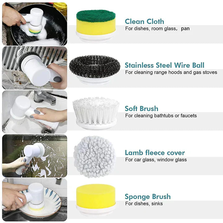 5 In 1 Multifunctional electrically driven Household Brush