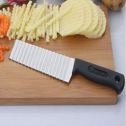 Pack of 2) French Fry Cutters Stainless Steel Wave Knife
