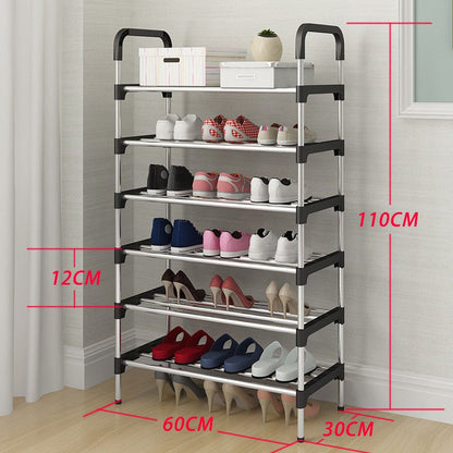 6 Layer shoe rack Tier Colored stainless steel Stackable shoe rack