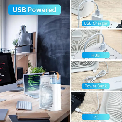 3 in 1 Mist Fan with Aroma & Night Light
