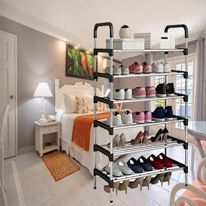 6 Layer shoe rack Tier Colored stainless steel Stackable shoe rack