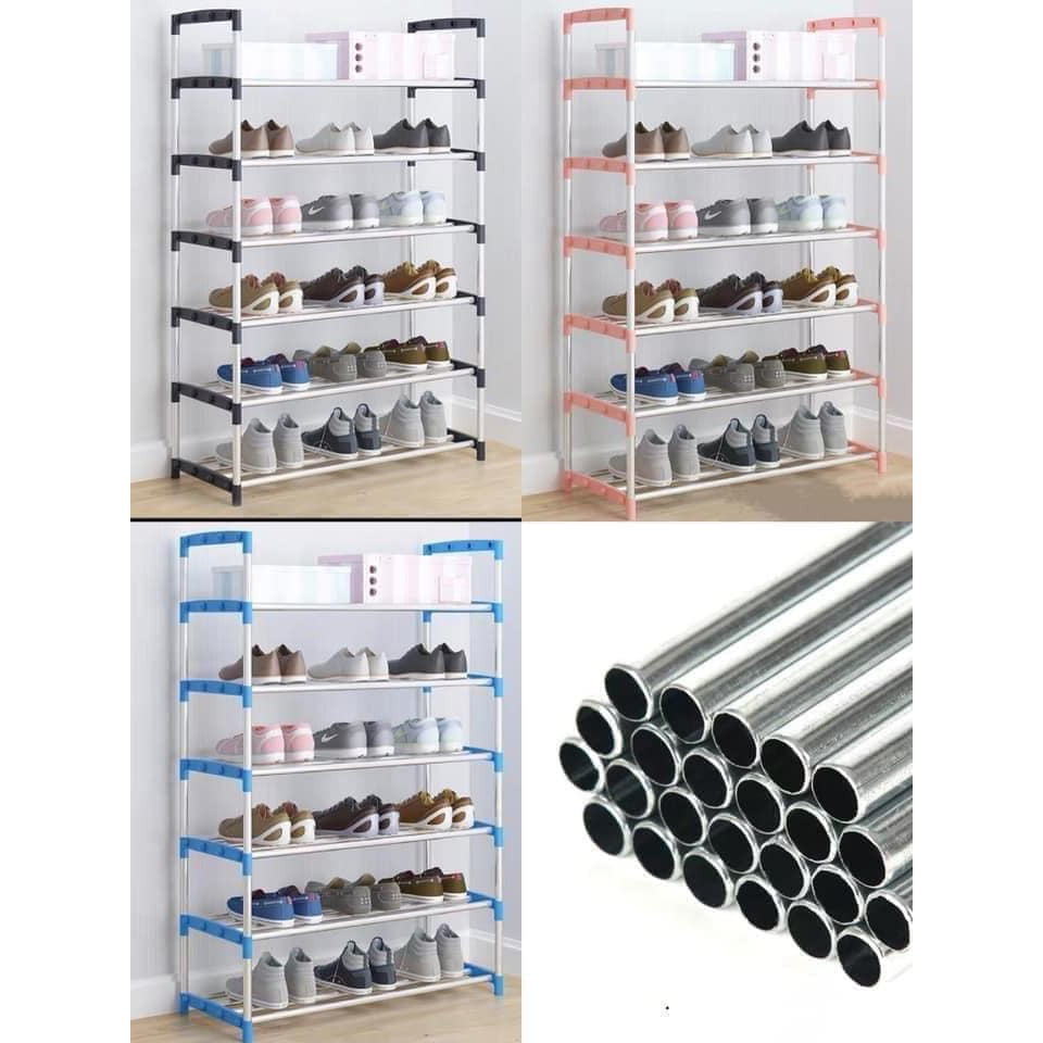 6 Layer shoe rack Tier Colored stainless steel Stackable shoe rack