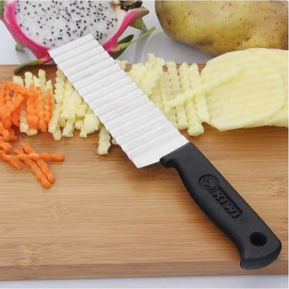 Pack of 2) French Fry Cutters Stainless Steel Wave Knife